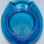 HORSE Horseshoe Good Luck Blue Glass Ashtray Made USA Vintage