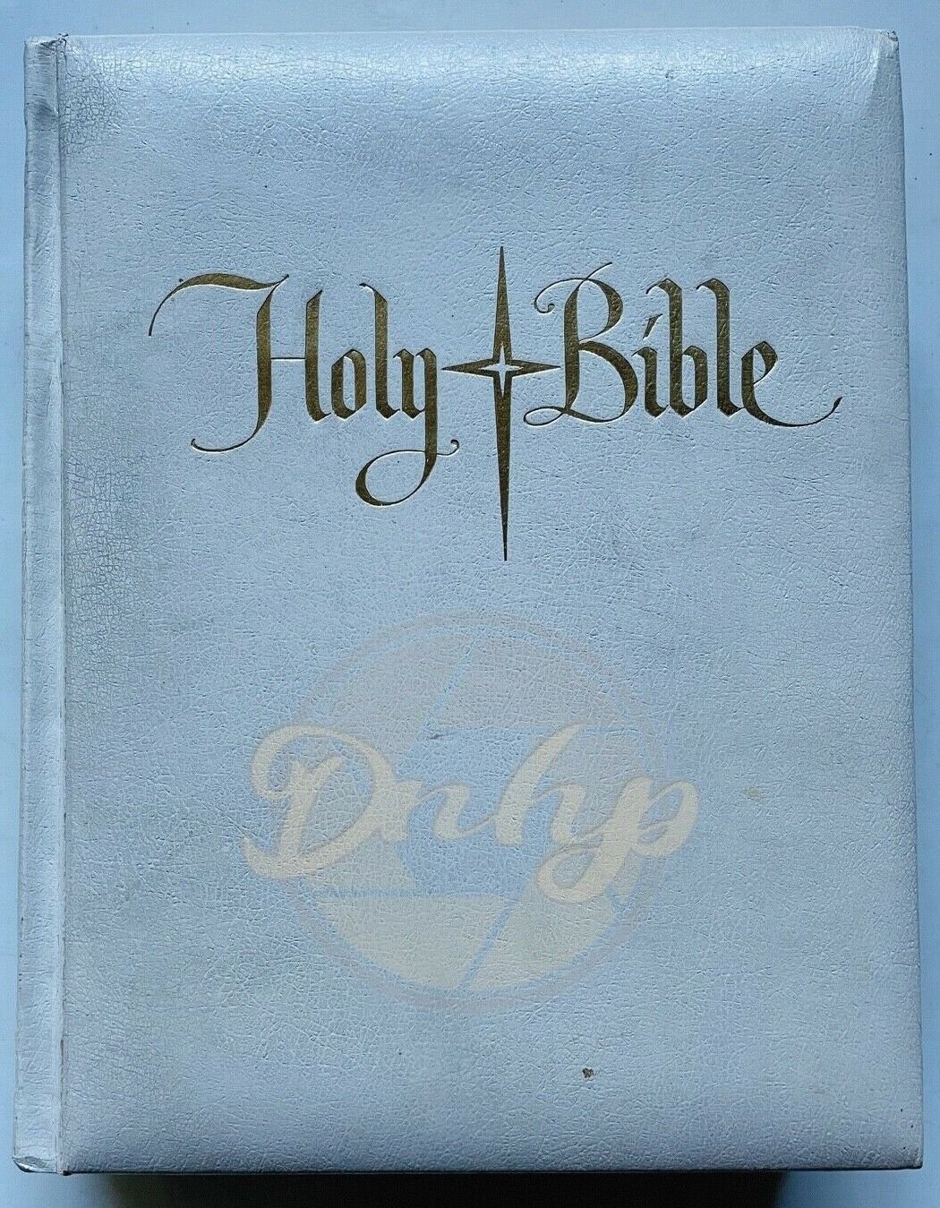 HOLY BIBLE Illustrated White King James Leather Bound 1960s USA Vintage
