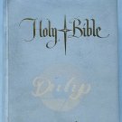 HOLY BIBLE Illustrated White King James Leather Bound 1960s USA Vintage