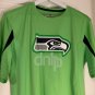 SEATTLE SEAHAWKS Athletic Wicking Tee Lime Green Majestic Cool Base Mens Medium