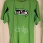 SEATTLE SEAHAWKS Athletic Wicking Tee Lime Green Majestic Cool Base Mens Medium