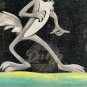 WILE E COYOTE ROAD RUNNER Velvet Wood Framed Looney Tunes Art Vintage USA