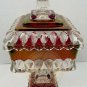 WESTMORELAND CANDY DISH Ruby Red Clear Glass Pedestal Hand Made USA Vintage