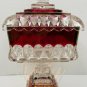WESTMORELAND CANDY DISH Ruby Red Clear Glass Pedestal Hand Made USA Vintage
