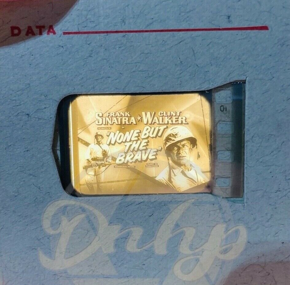 NONE BUT THE BRAVE Title Card Theater Used 35mm Cell 2x2 Mounted USA 1965 PJ16