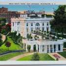 WHITE HOUSE East Entrance Linen Postcard Litho USA Postmarked 1930s