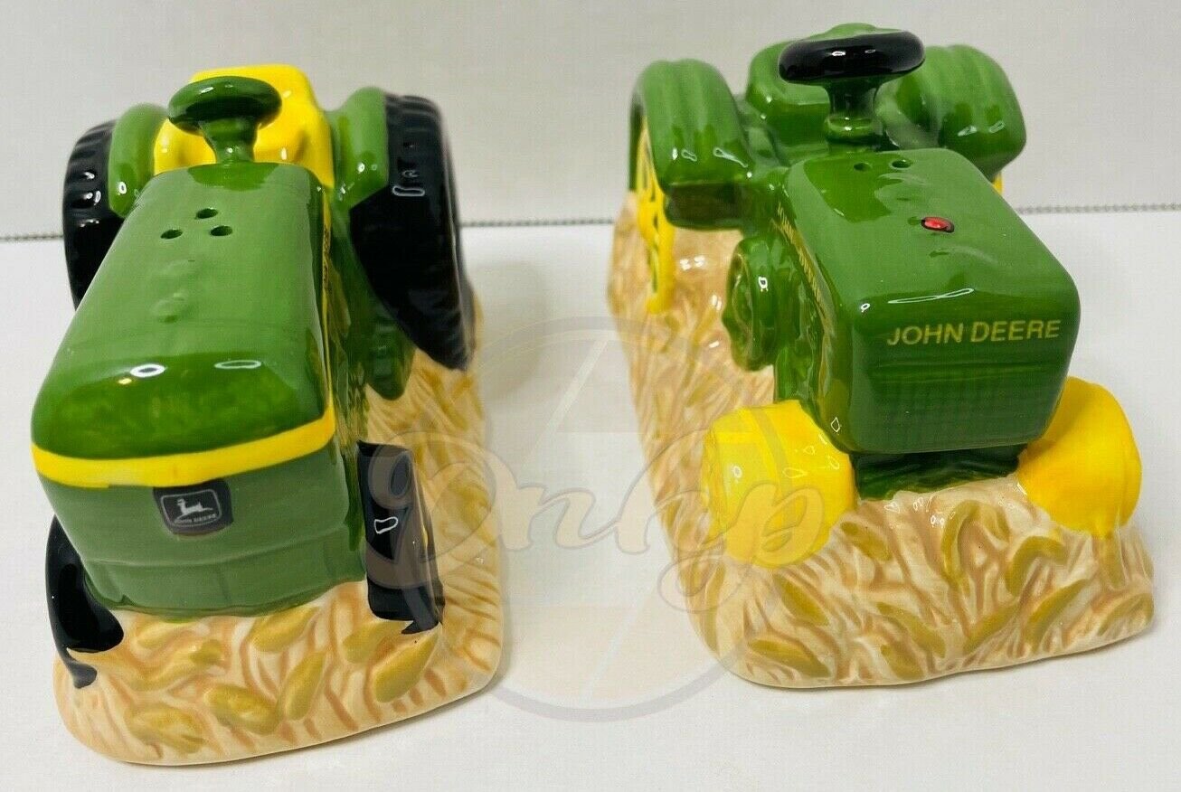 JOHN DEERE GENERATIONS Salt Pepper Shakers (2) Glass Gibson 2003
