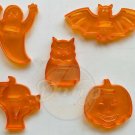 HALLOWEEN COOKIE CUTTERS Bat Cat Ghost Owl Pumpkin Lot (5) 1980s Hong Kong