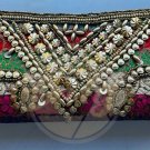 PURSE CLUTCH Beaded Floral Coin Pouch Hand Strap Made India