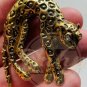 CHEETAH BIG CAT PIN Spotted White Rhinestone Eyes Wagging Tail
