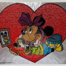 MINNIE MOUSE In Love With Mickey Foil Postcard No Postmark NOS England Printed