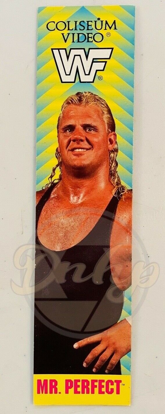 MR PERFECT WWF Bookmark Always Hits The Mark Coliseum Video 1993 USA Vintage