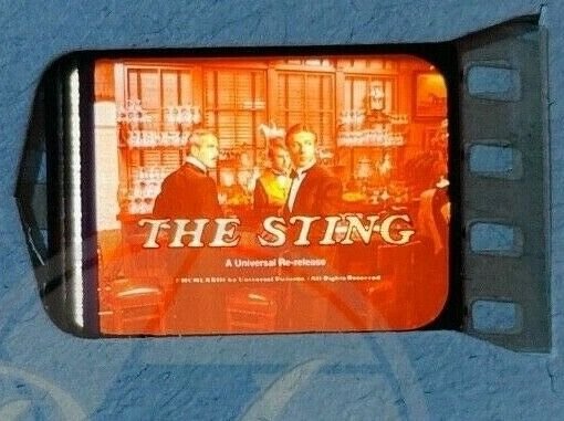 THE STING Title Card Newman Redford Theater Used 35mm Cell 2x2 Mounted 1973 PJ2