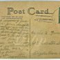 LADY IN ROSE Gold Color Postcard Postmarked 1914 1 Cent Stamp Made Germany
