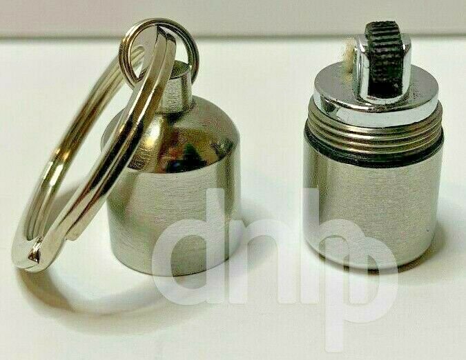 MINI BULLET Keychain Lighter Fire Starter Weatherproof Stainless Steel Case