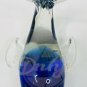 WHALE Glass Figurine Paper Weights Lot (2) Blue Green Clear