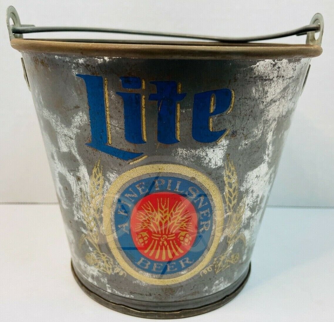 MILLER LITE A Fine Pilsner Beer Metal Pale USA Vintage