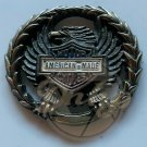 AMERICAN MADE Eagle Logo Motor Cycles Metal Insignia USA