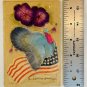 TURKEY FLAG FLOWERS Embroidered Silk Thanksgiving Greetings Postcard 1911 Posted