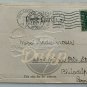 BOY GIRL FIRST KISS Embossed Postcard 1906 Postmark 1 Cent Made Germany Vintage