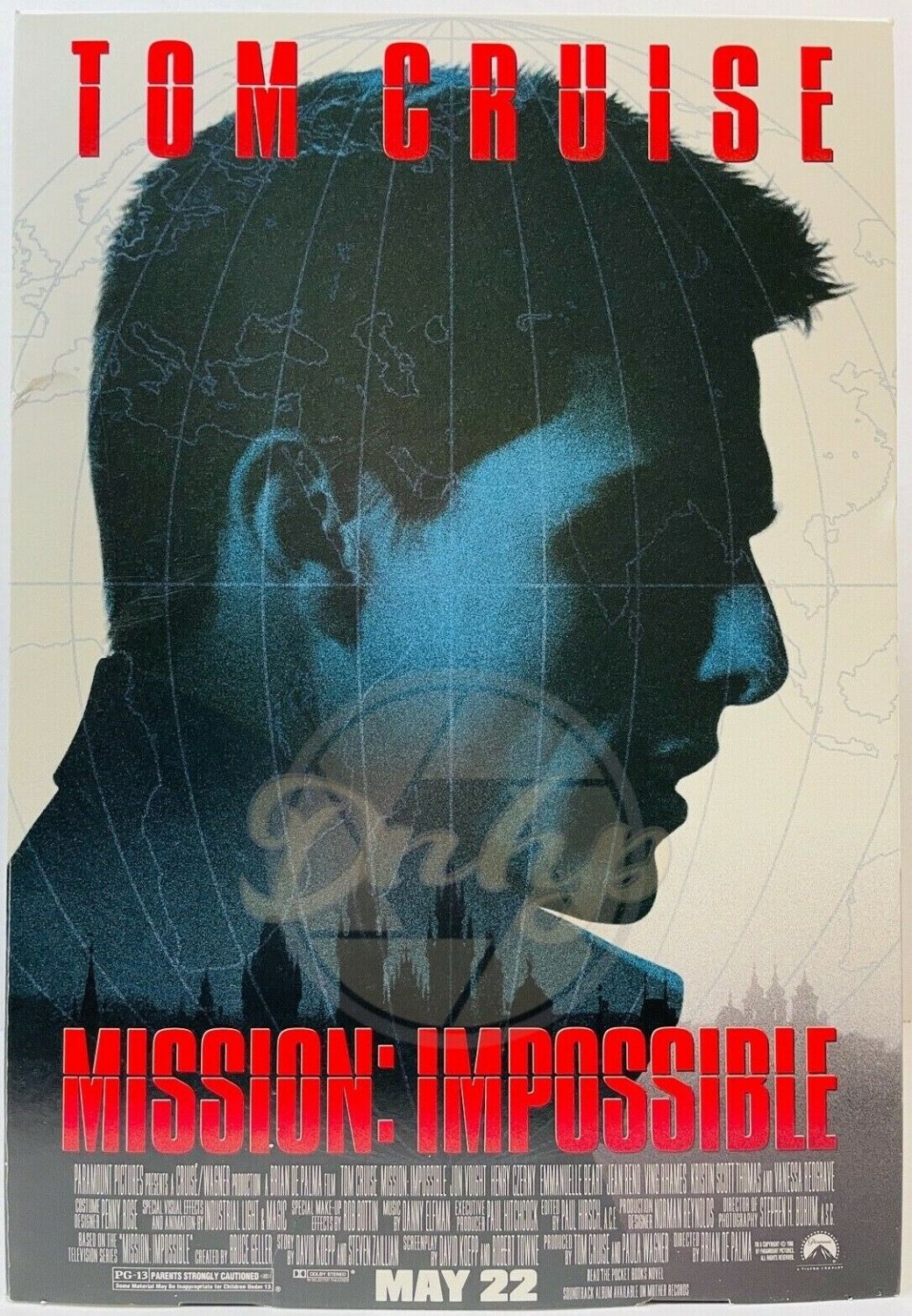 MISSION IMPOSSIBLE Theater Ad Hanger 10x14 Three Sided Movie Promo 1996 ...