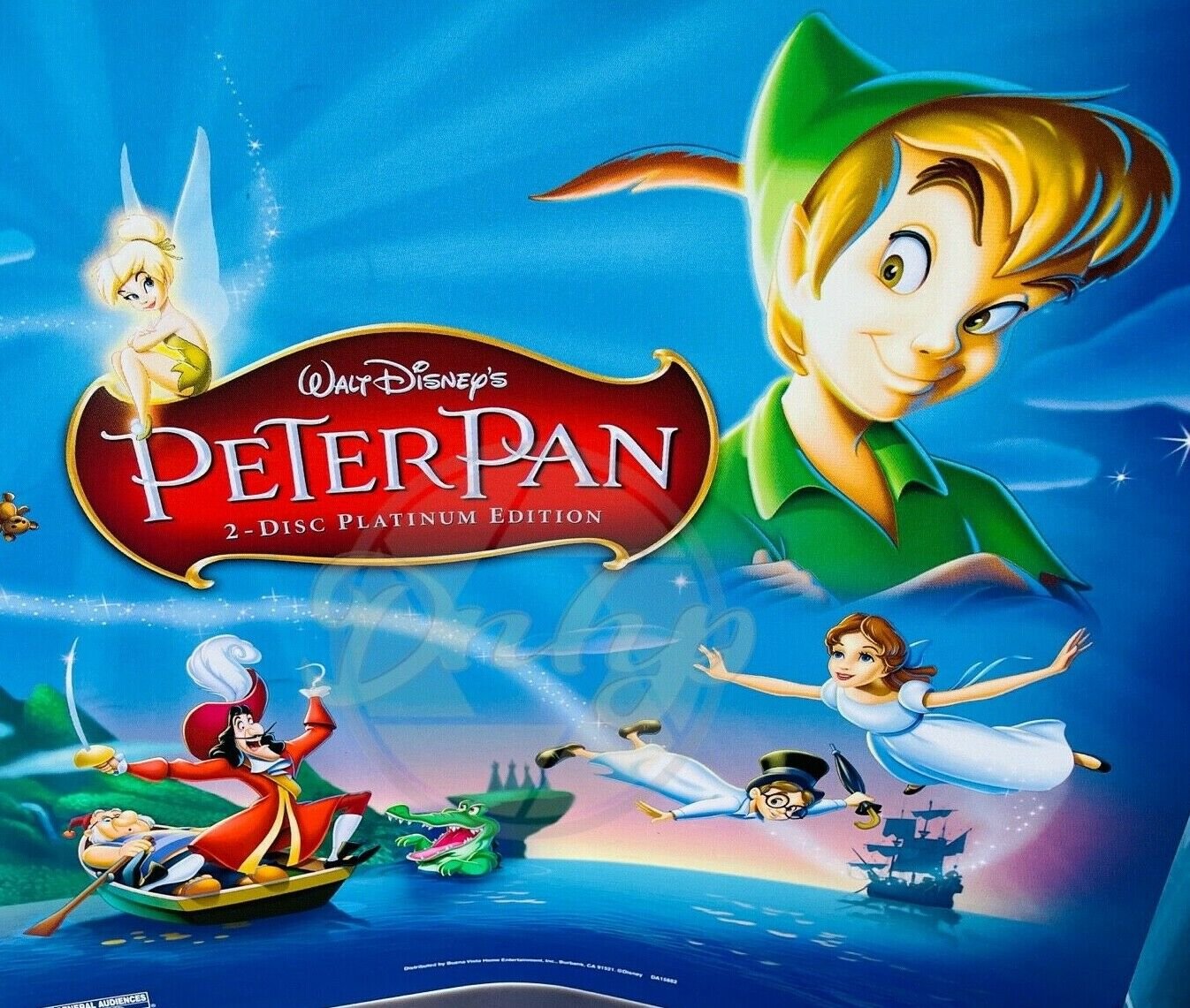 PETER PAN Borders In Store Window Ad 24x24 DVD Walt Disney 2007