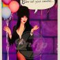 ELVIRA Blow Out Your Candles Birthday Card Shoebox Framed 1980s Vintage USA 03