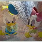 BABY DONALD DAISY DUCK Foil Postcard Disney No Postmark NOS Printed England