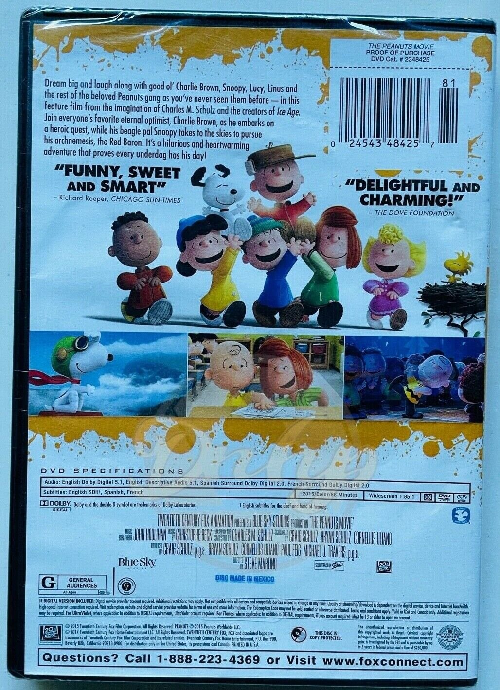 THE PEANUTS MOVIE Snoopy Charlie Brown DVD Region 1 Sealed