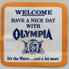 OLYMPIA BREWERY WELCOME Have A Nice Day Felt Decal/Sticker NOS 1970s