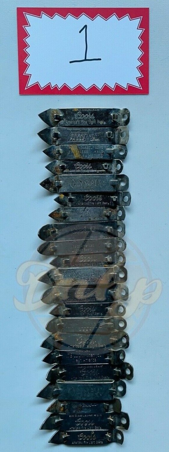 BEER BOTTLE OPENERS Lot (21) Hamms Olympia Coors Variety Vintage Number 1
