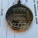 HAMMS Tree Logo 100 Years Key Ring Pendant 1960s Made USA Vintage