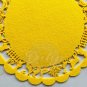 FARM ANIMAL CHILDREN Die Cut Felt Placemat Yellow Made USA Vintage