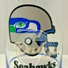 SEATTLE SEAHAWKS Mobil NFL Glass 8 oz Drinking Cup 1980s USA Vintage