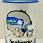 SEATTLE SEAHAWKS Mobil NFL Glass 8 oz Drinking Cup 1980s USA Vintage