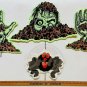 HALLOWEEN Zombie Spider Glow In The Dark Plastic Yard Stakes 1990s Vintage