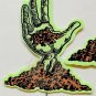 HALLOWEEN Zombie Spider Glow In The Dark Plastic Yard Stakes 1990s Vintage