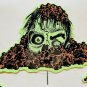 HALLOWEEN Zombie Spider Glow In The Dark Plastic Yard Stakes 1990s Vintage