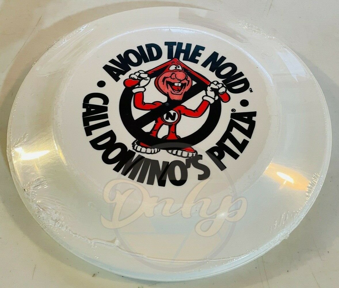 DOMINOS PIZZA Avoid The Noid Frisbee White NOS USA Vintage