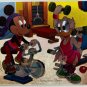 MINNIE MOUSE DAISY DUCK Workout Foil Postcard No Postmark NOS England Vintage
