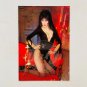 ELVIRA Kneeling By Candlelight Card Paper Moon Horror 1980s Vintage Canada 31