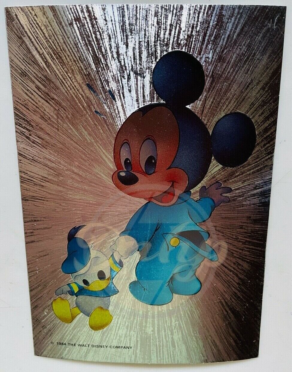 BABY MICKEY MOUSE Disney Foil Postcard No Postmark NOS England Vintage