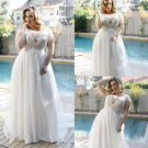 New Elegant Wedding Dresses Cap Sleeve Sheer V Neck Lace Tulle Floor Length Desi