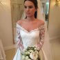 Vestido de Noiva Lace Wedding Dresses with Long Sleeves Off Shoulder Lace Appliq