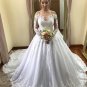Vintage Long Sleeve A Line Wedding Dresses Arabic Off Shoulder Lace Appliqued Br