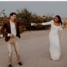 Simple Mermaid Scoop Boho 3/4 Long Sleeve Wedding Dresses Bridal Gowns Simple Mermaid Scoop Boho 3/4 Long Sleeve Wedding Dresses Bridal Gowns