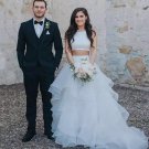 Pieces Beach Simple Sleeveless Bridal Dresses Bow Wedding Dresses