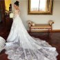 Simple But Elegant Detachable Train Lace Wedding Dresses Long Sleeve Tulle Merma