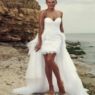 Beach Lace Wedding Dresses overskirts Ruffle Bridal Gowns