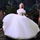 Cinderella Pure White Wedding Dresses Sexy Off Shoulder Bridal Gowns